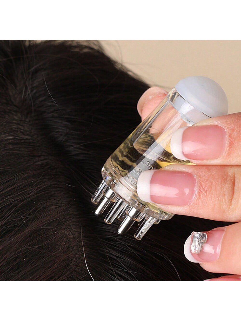 1Pc 6Ml Scalp Applicator Mini Head Massager Roller Ball Brush Hair Growth Essential Oil Liquid Applicator Massage Comb Gifts For Wome