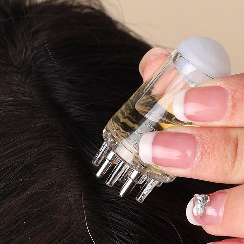 1Pc 6Ml Scalp Applicator Mini Head Massager Roller Ball Brush Hair Growth Essential Oil Liquid Applicator Massage Comb Gifts For Wome