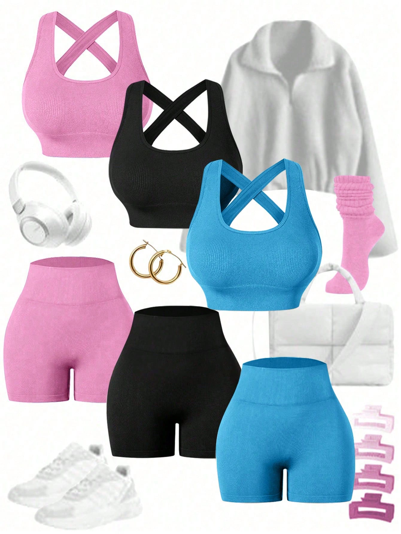 SHEIN Sport Easify Women's Solid Color Minimalist Yoga Threaded Sports