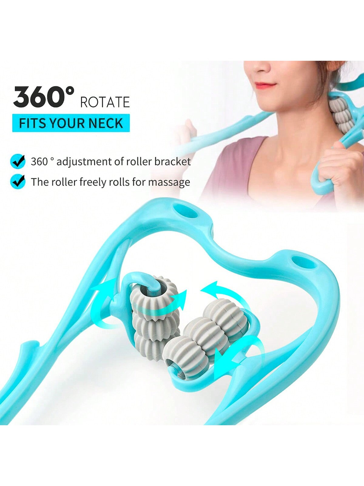 Neck Massager Roller,Handheld Massager With 6 Balls Massage Point, Neck Pain Relief Massager For Deep Tissue In Neck, Back, Shoulder, Waist, And Legs