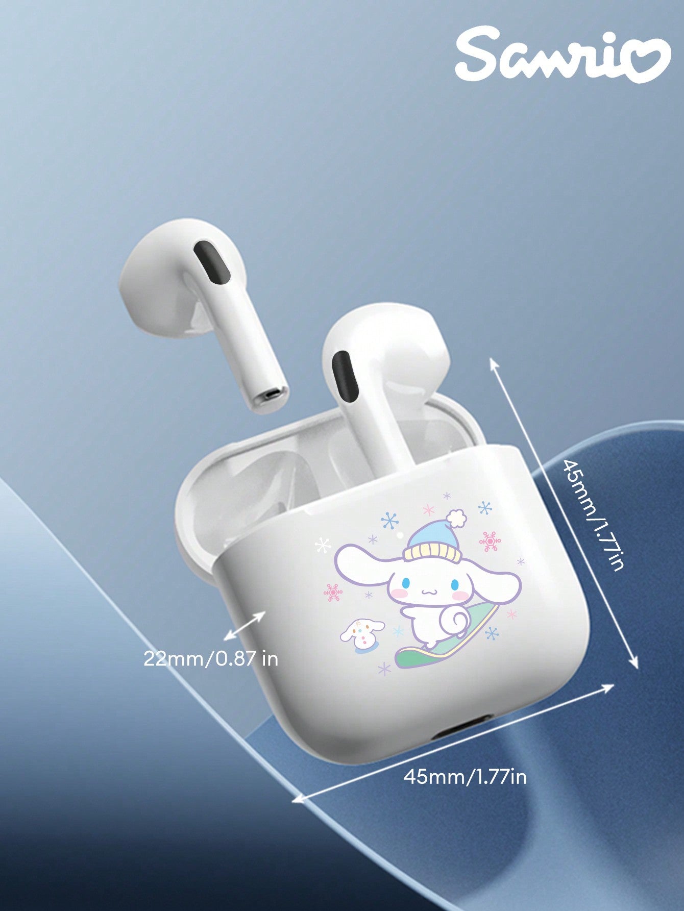 SANRIO BL04 Cute Bluetooth Earphones, Half-In-Ear HIFI Surround Sound Effect, Cartoon Design, Mini Music/Gaming Earbuds, Super Long Battery Life, Sensitive Microphone, High-Definition Voice, Low Latency, Passive Noise Cancelling Wireless Earphones