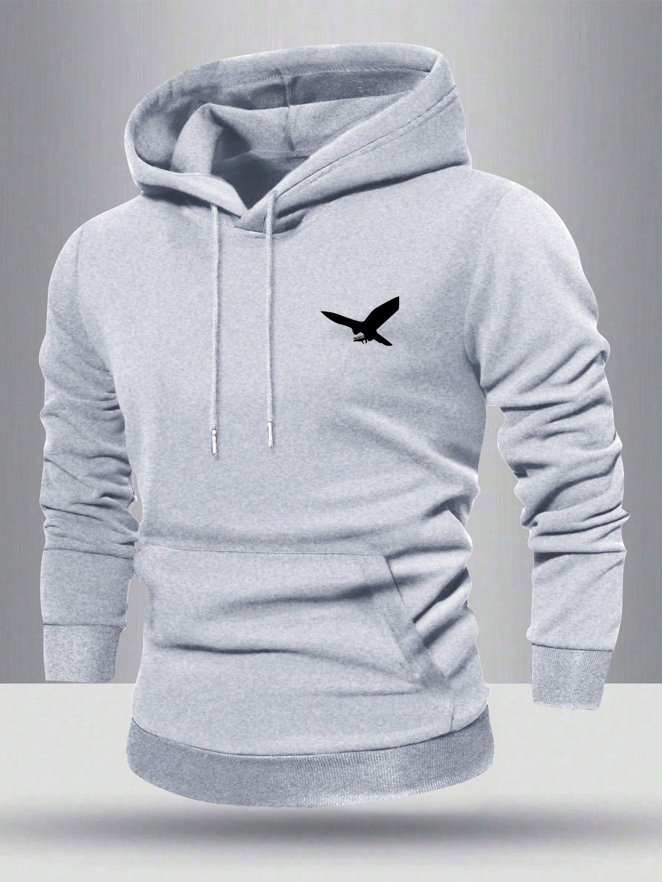 Men's Regular Fit Long Sleeve Hoodie With Pockets, Graphic Print, Casual Sportswear For Spring/Autumn