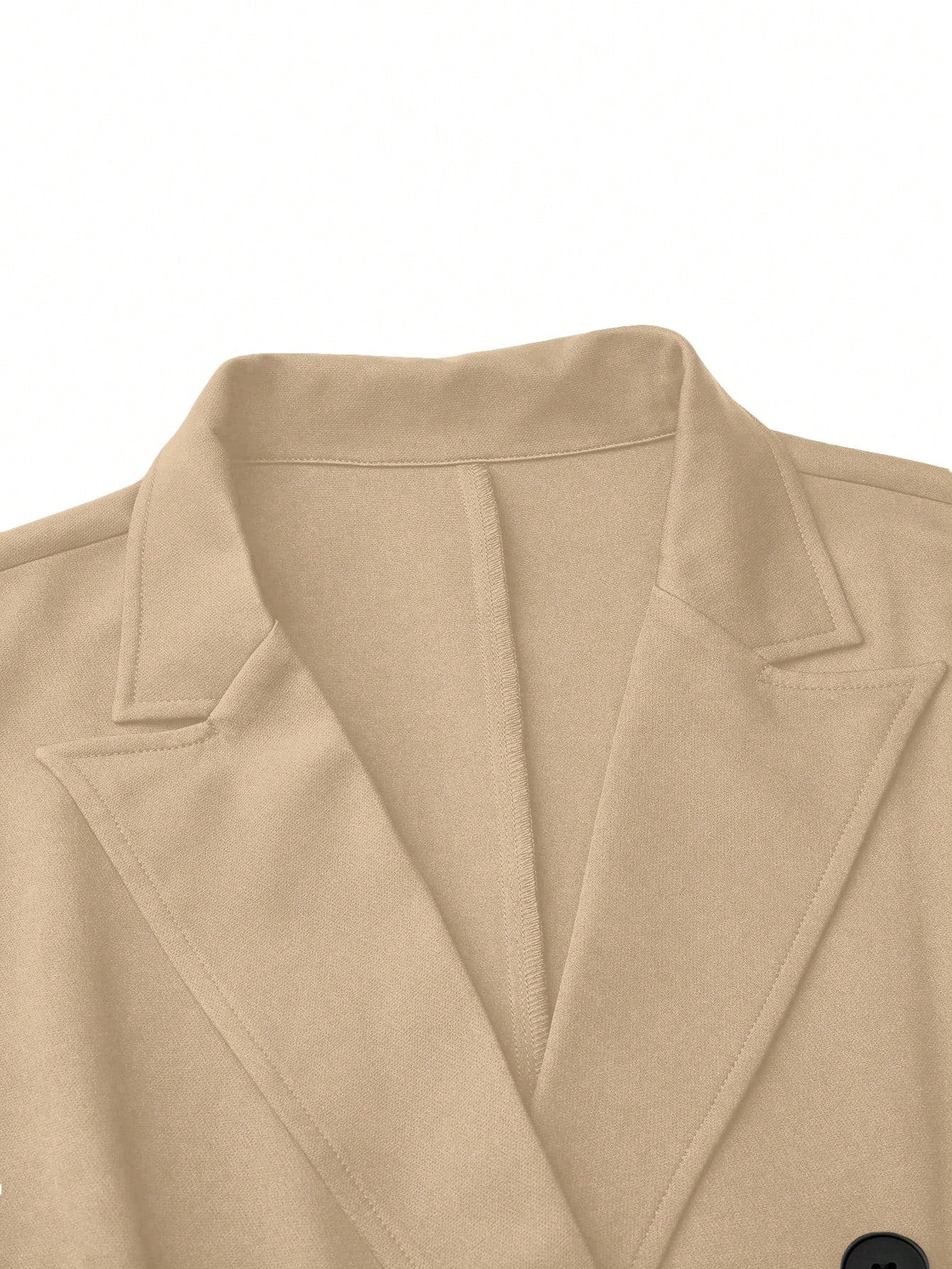 Celure Plus Size Plain Front Button Closure Long Sleeve Casual Long Blazer Jacket