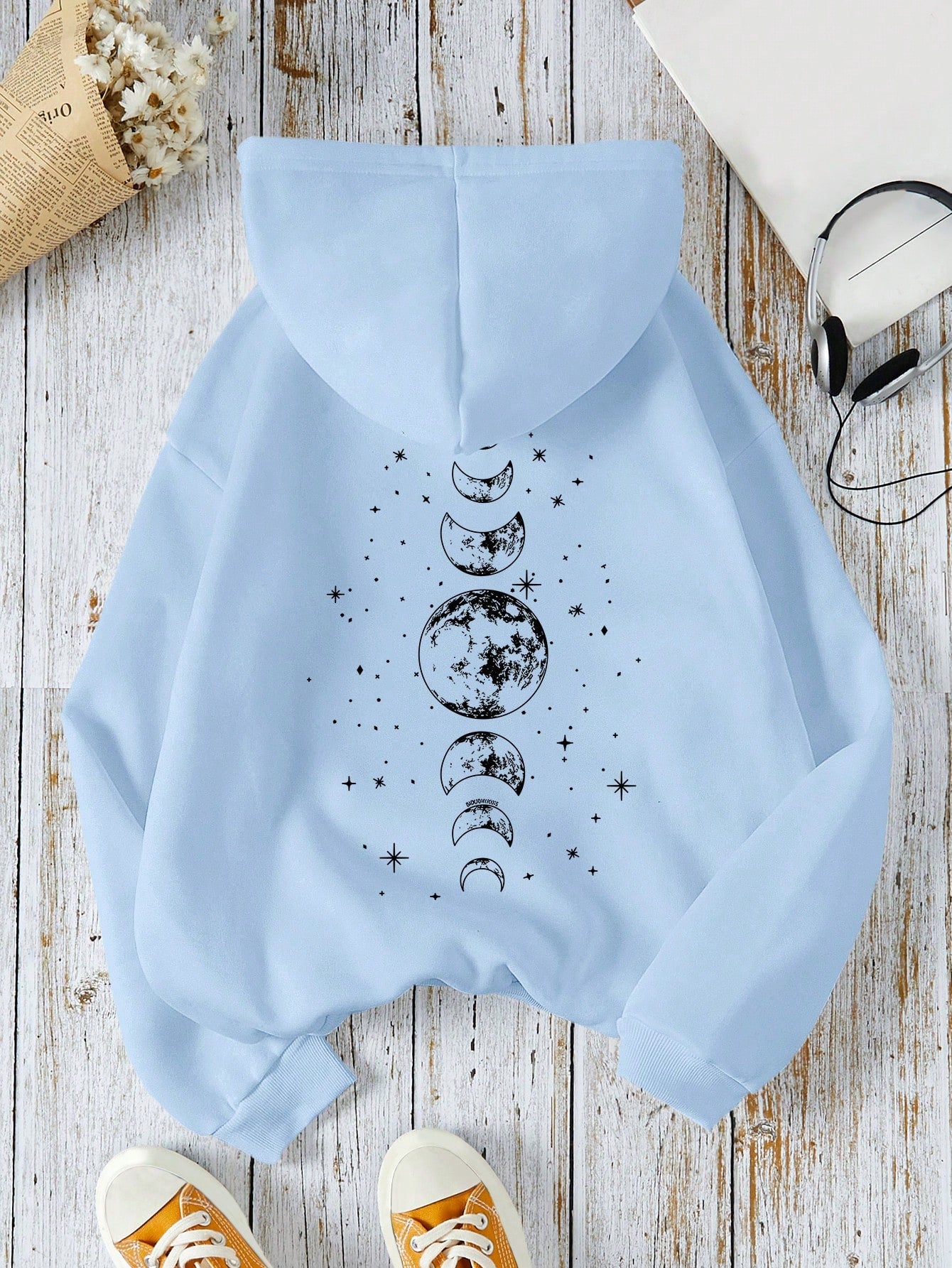 INAWLY Graphic Print Hoodie Casual Everyday Long Sleeve Sweatshirt