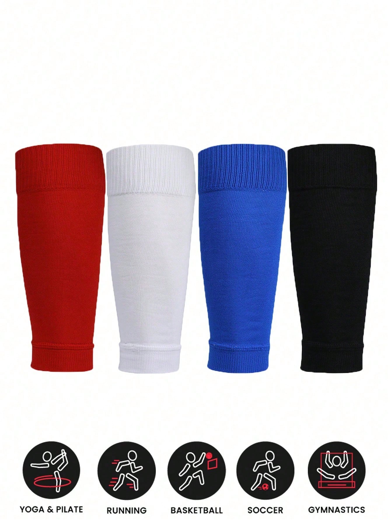 Sports Outdoor 4/6pairs Compression Football Leg Warmers Leg Sleeve For Men, Long Knit Leg Guard Leg Warmers Sweat-Absorbent Calf Leg Warmers