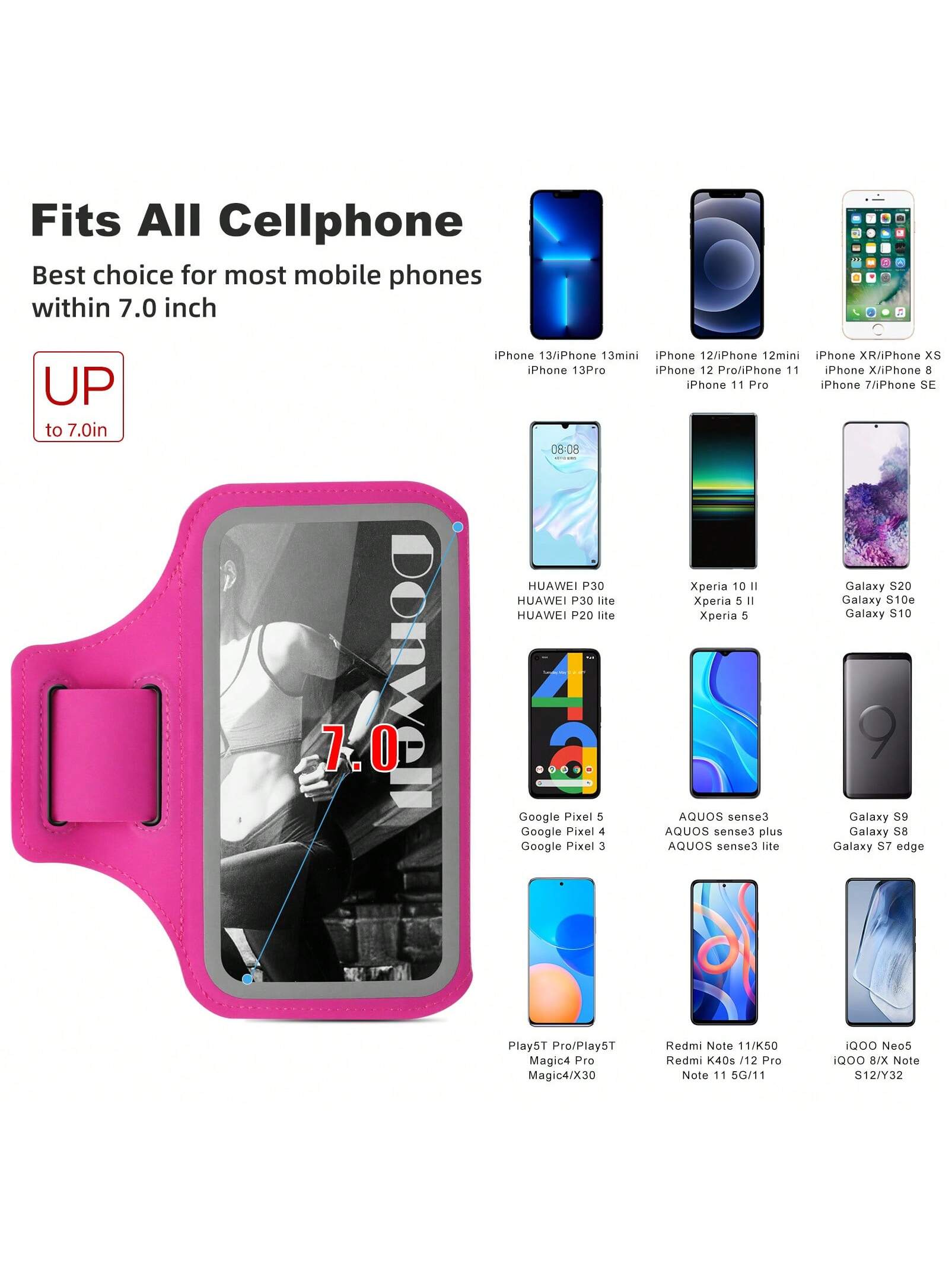 7.0inch Sports Arm Band Running Jogging Gym Arm Band Pouch Bag Cell Phone Holder Case For All IPhone, IPad,Android Phone,And Most Smartphone Gifts For Family,Friends,Kids,Birthday,Christmas, Winter, Girlfriend,Boyfriend