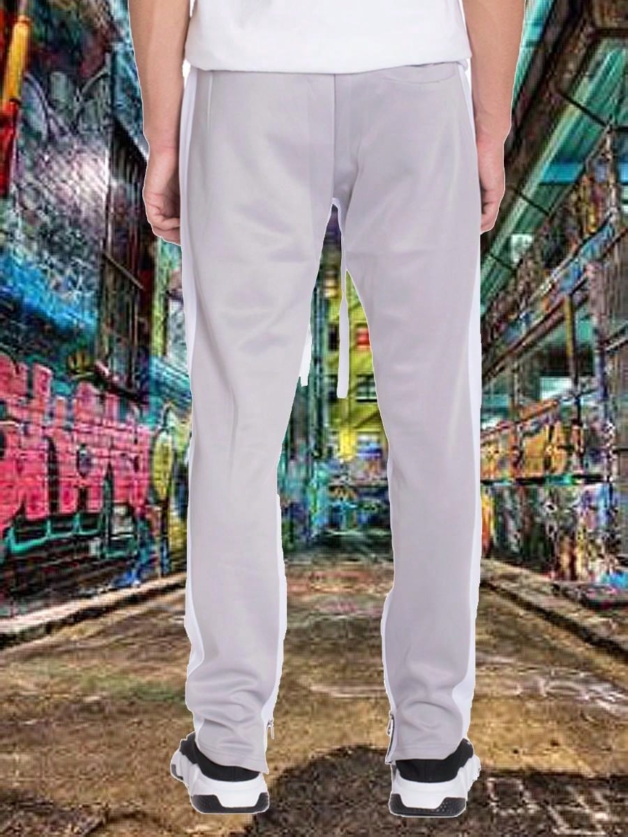 Mens Color Block Three Colorblock Track Pants With Ankle Zipper Casual Streetwear Bottoms