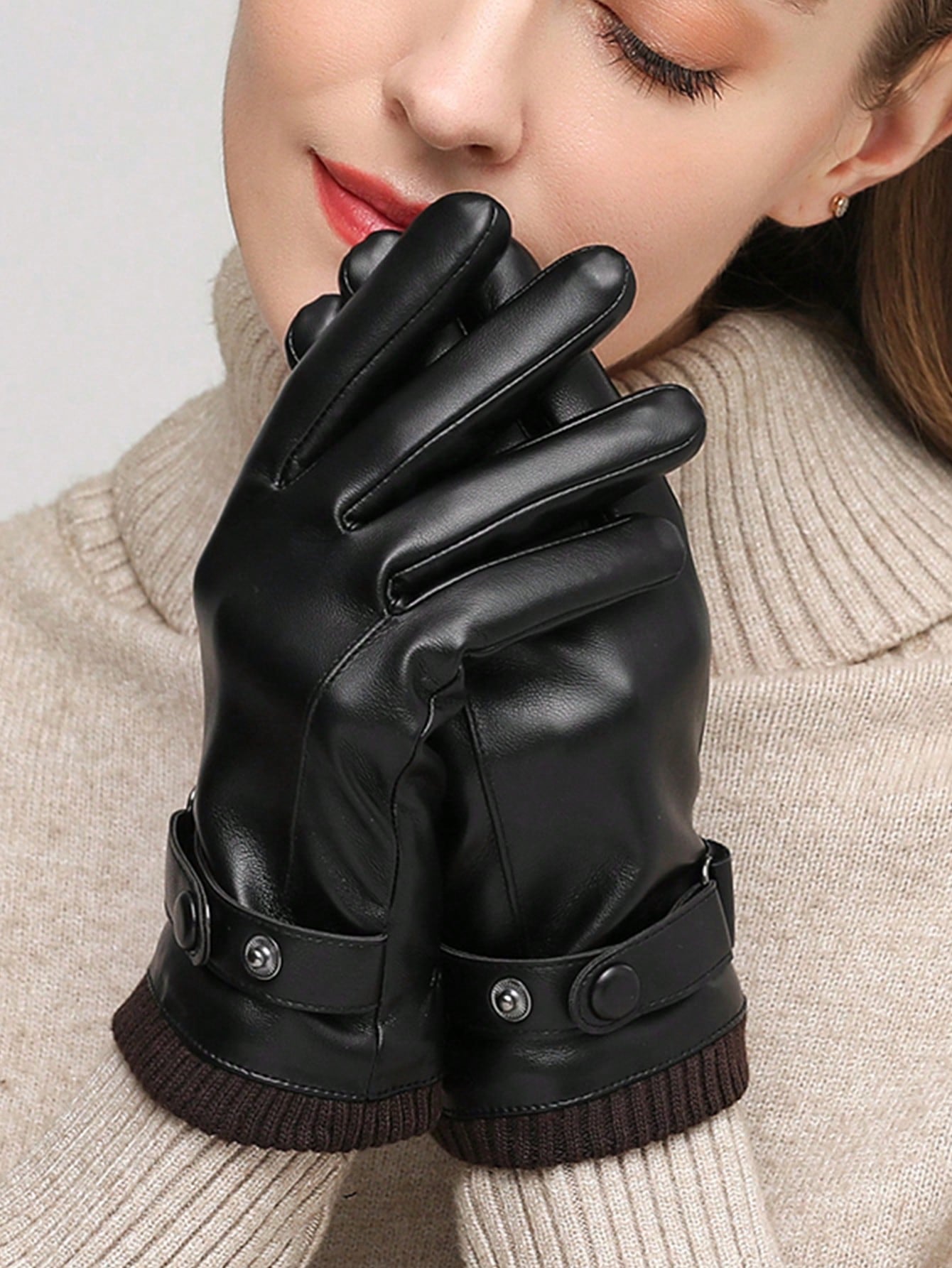 Women's Winter Plush Thick Gloves, Outdoor Windproof Warm Gloves For Cycling, Driving