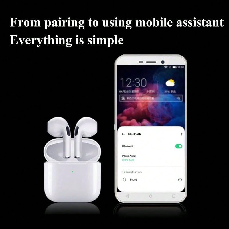 Pro-4 TWS Wireless Earphones Pro 4 Bluetooth Headphone Earbuds For Android And Smart Phone InPods