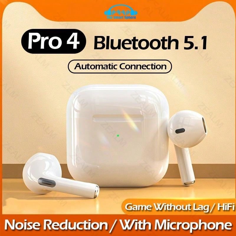 Pro-4 TWS Wireless Earphones Pro 4 Bluetooth Headphone Earbuds For Android And Smart Phone InPods