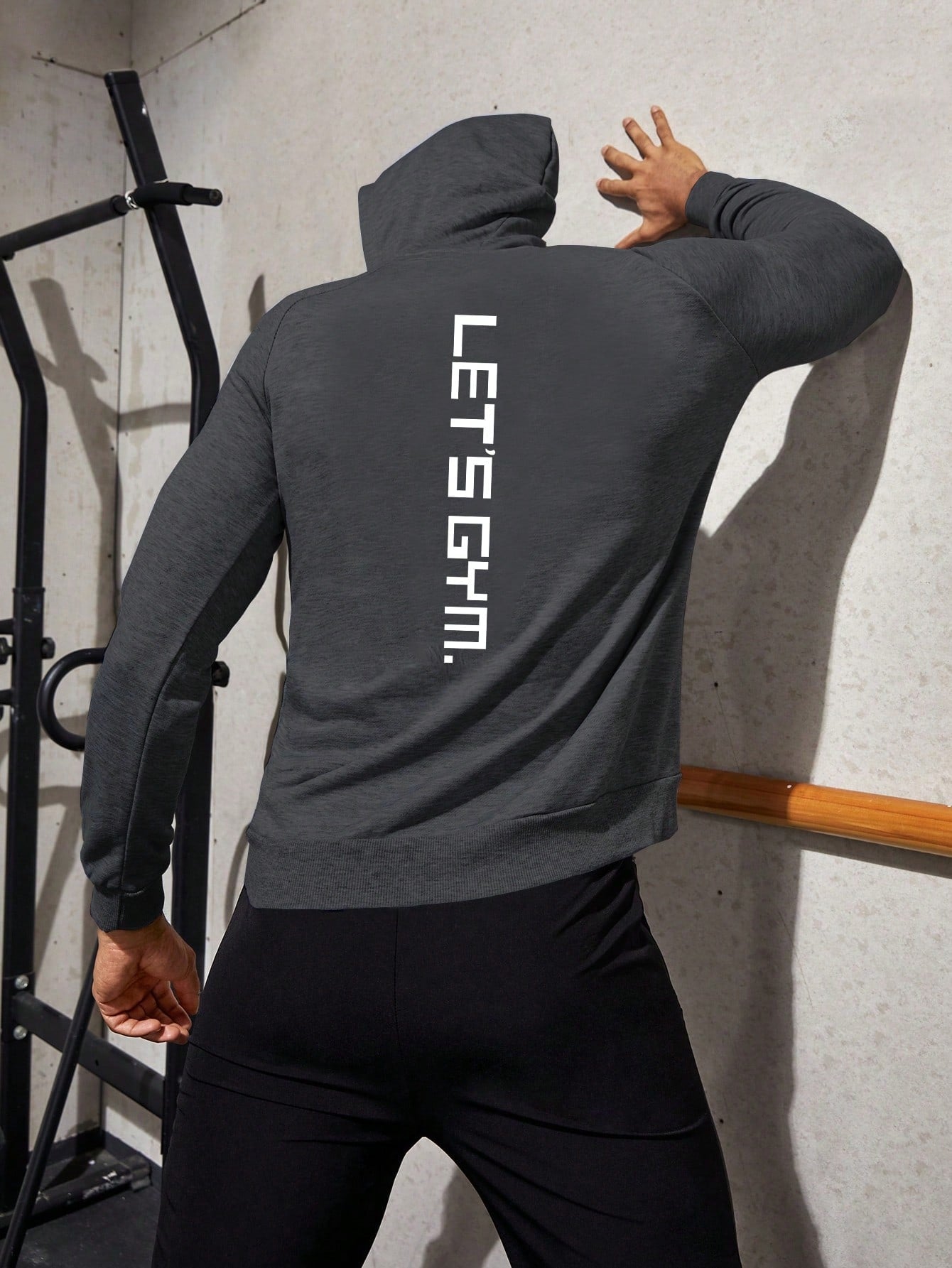 Hooded Letter Print Long Sleeve Sports Sweatshirt, Winter