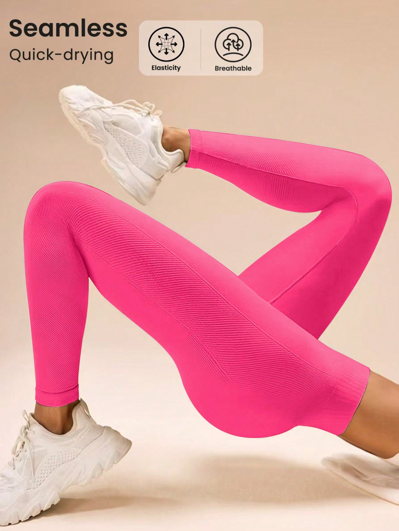 Solid High Waist Slim-Fit Leggings, Casual Everyday Wear