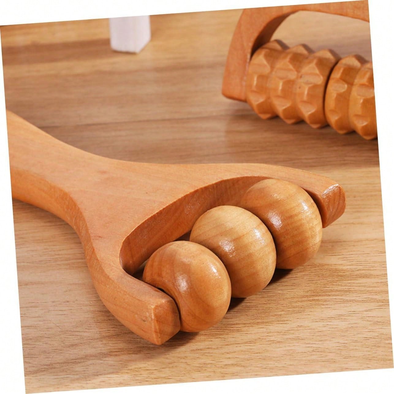 2Pcs Massage Hand Roller Ergonomic Foot Massager Massage Supply Neck Massagers Handheld Massagers Point Massager Tool Muscle Massager Roller Back Wooden Whole Body Massage Ball