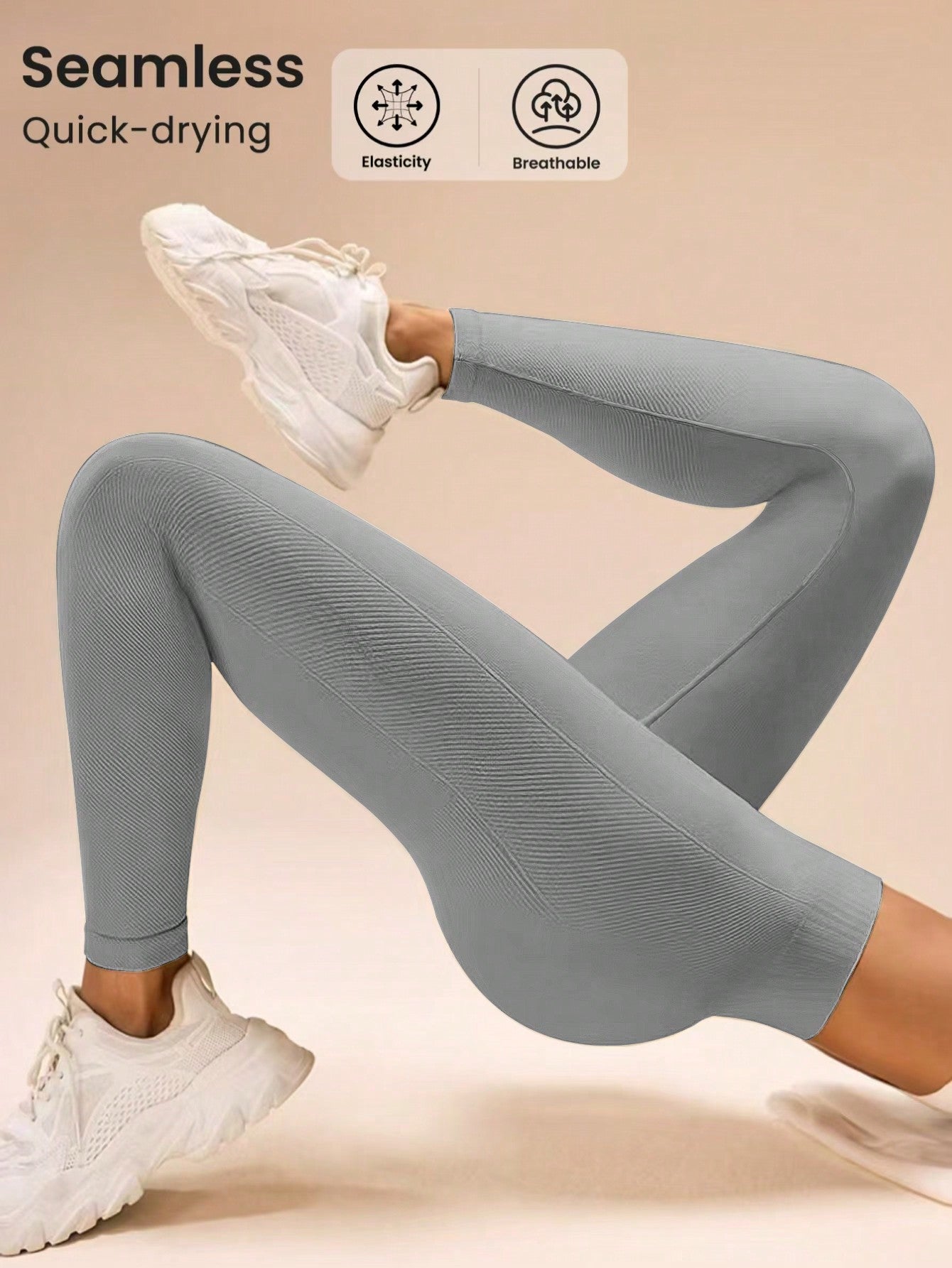 Solid High Waist Slim-Fit Leggings, Casual Everyday Wear