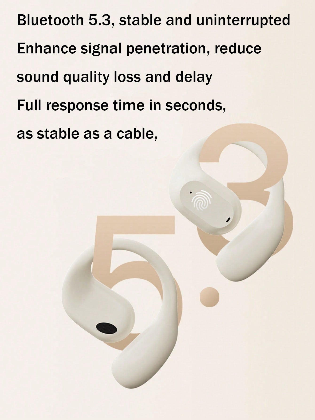 GT270 Wireless Earphones, Bluetooth Earphones, Hanging Ear Earphones, High-Quality Earphones With Microphone And Noise Cancelling Earphones Suitable For All Smartphones