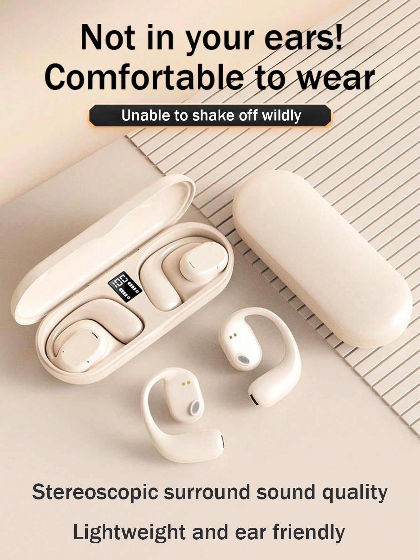 GT270 Wireless Earphones, Bluetooth Earphones, Hanging Ear Earphones, High-Quality Earphones With Microphone And Noise Cancelling Earphones Suitable For All Smartphones