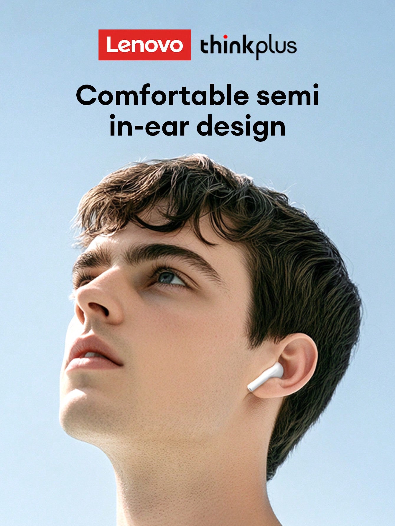 Lenovo LP23 Bluetooth Earphone, In-Ear Design, Stereo Surround Sound, Bass Boost, Dual Mode, HD Mic, Passive Noise Canceling, Compact