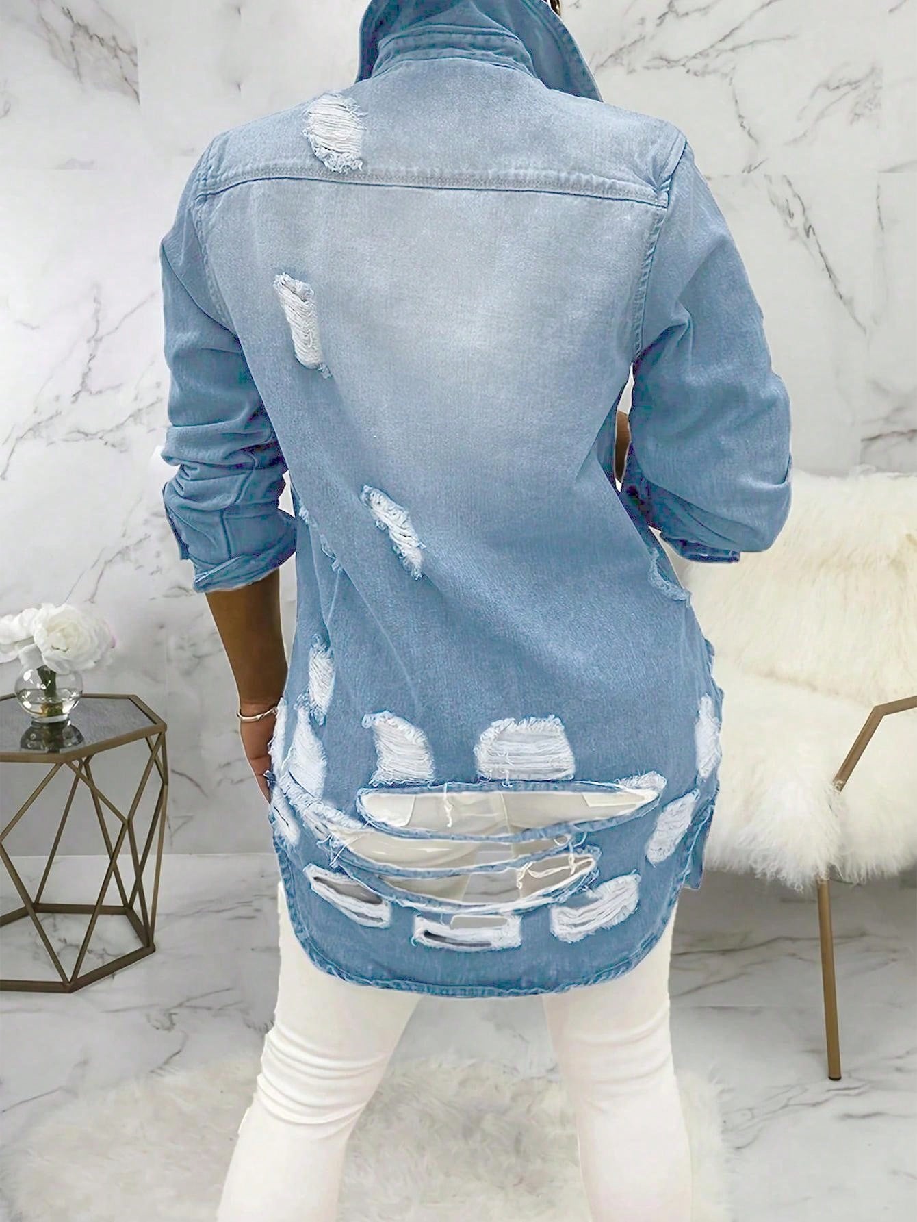 Fall/Winter Coat Ladies Denim Coat Jacket Top