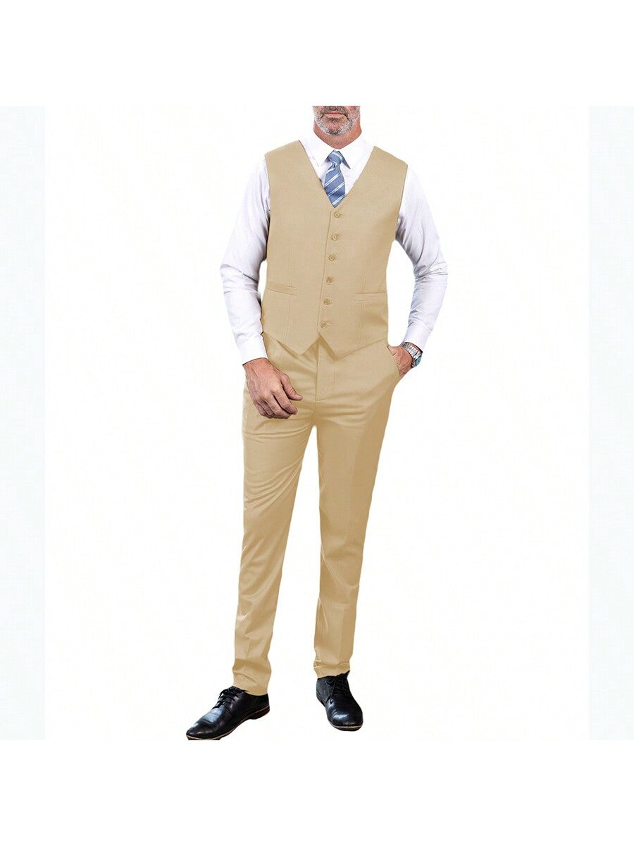 Three Pieces Mens Suit Two Buttons Formal Business Wedding Prom Suit Male Groom, Blazer Vest Pant