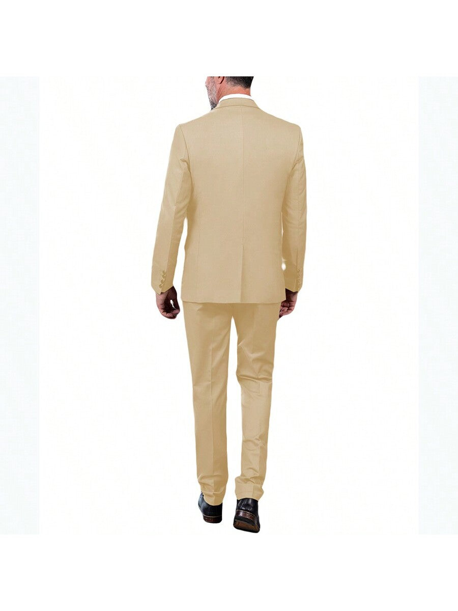 Three Pieces Mens Suit Two Buttons Formal Business Wedding Prom Suit Male Groom, Blazer Vest Pant