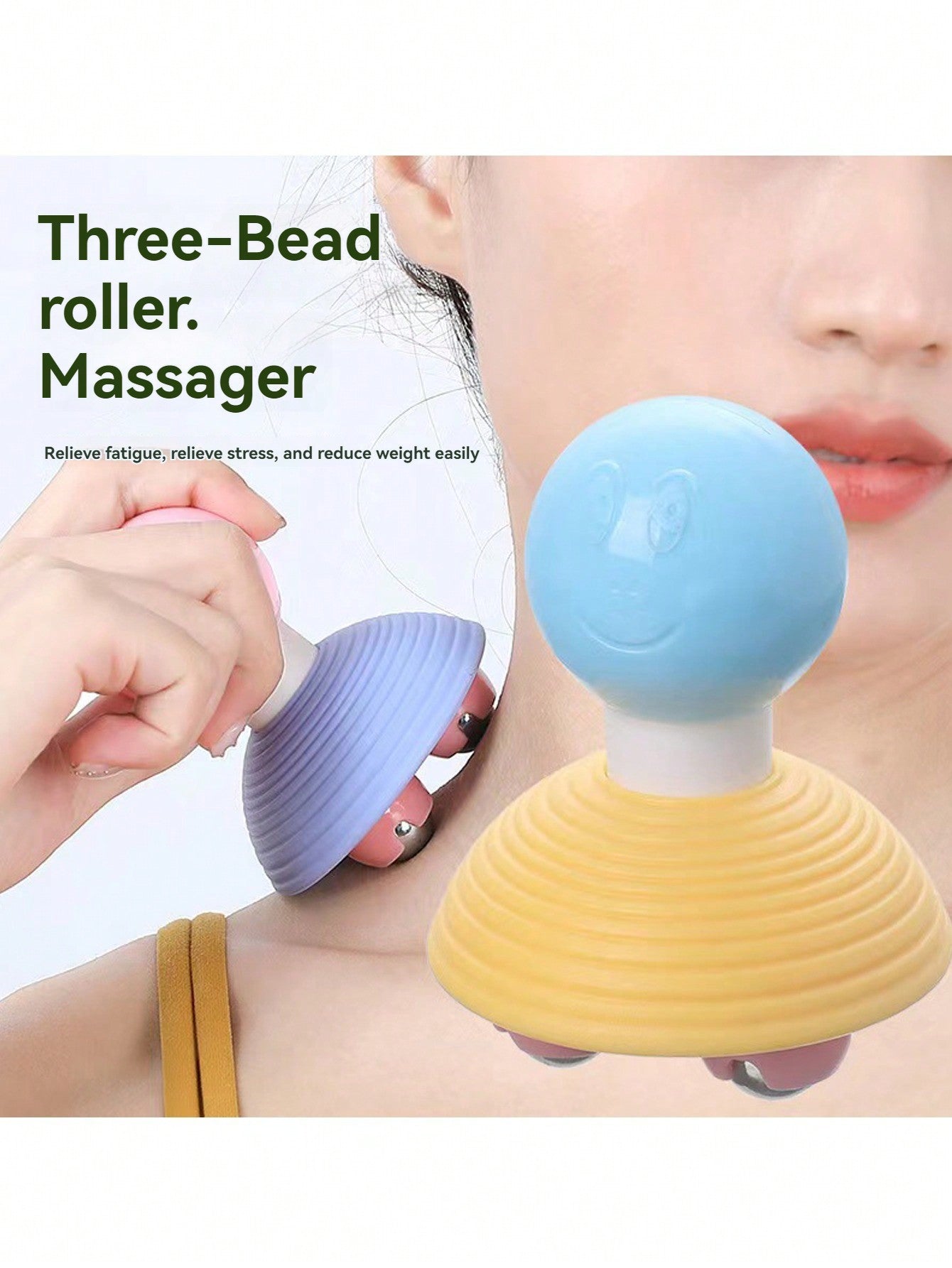 1pc Roller Massage Tool, Relax Massage Ball Roller, Handheld Massager For Back Neck Feet Leg Muscle Relief, Body Massage Tool With Rolling Balls - Christmas Gift