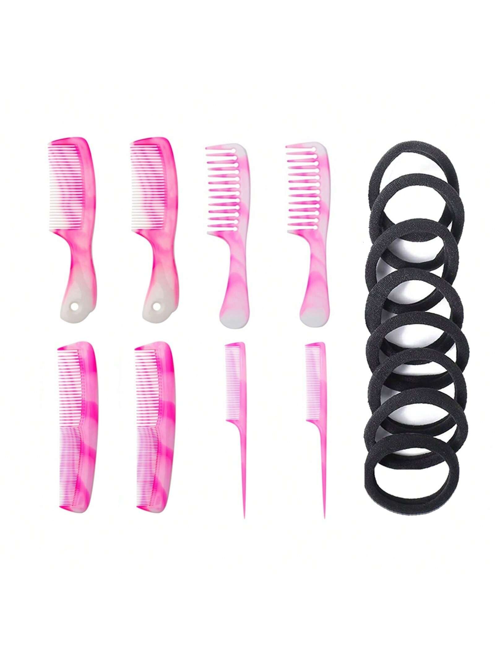 Women Hair Comb Set, Durable Wide And Fine Tooth Rat Tail Hair Barber Comb, 8 PCS Purpose Comb For Parting Teasing Styling