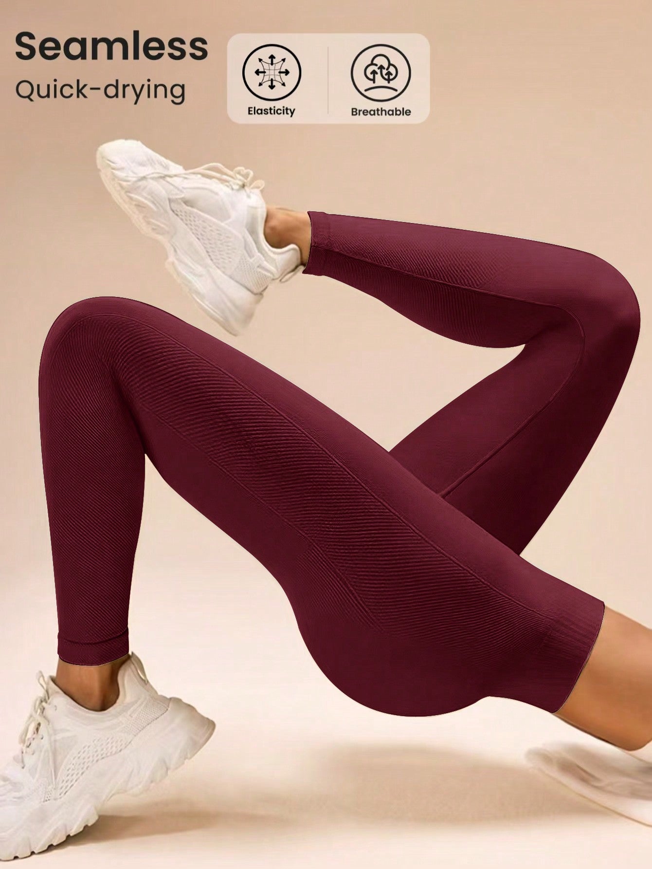 Solid High Waist Slim-Fit Leggings, Casual Everyday Wear