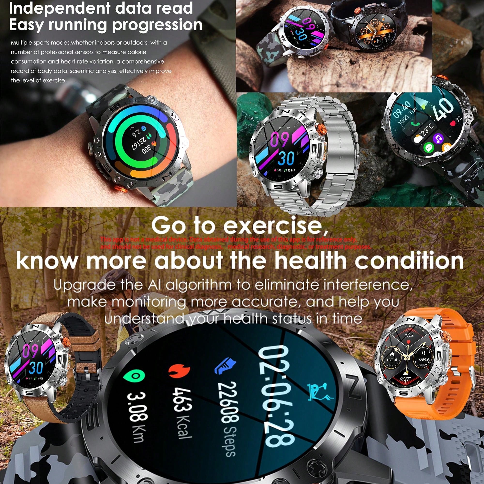 SGDDFIT Smart Watch For Men, Smart Fitness Watch For Women, Call Integration, Multi Sports Modes,Wireless Call Smart Watch For Android And For IPhone, Fitness Tracker, Sleep Monitoring,Step Caloric,Call Information Prompt, Multi-Function Smart Watch