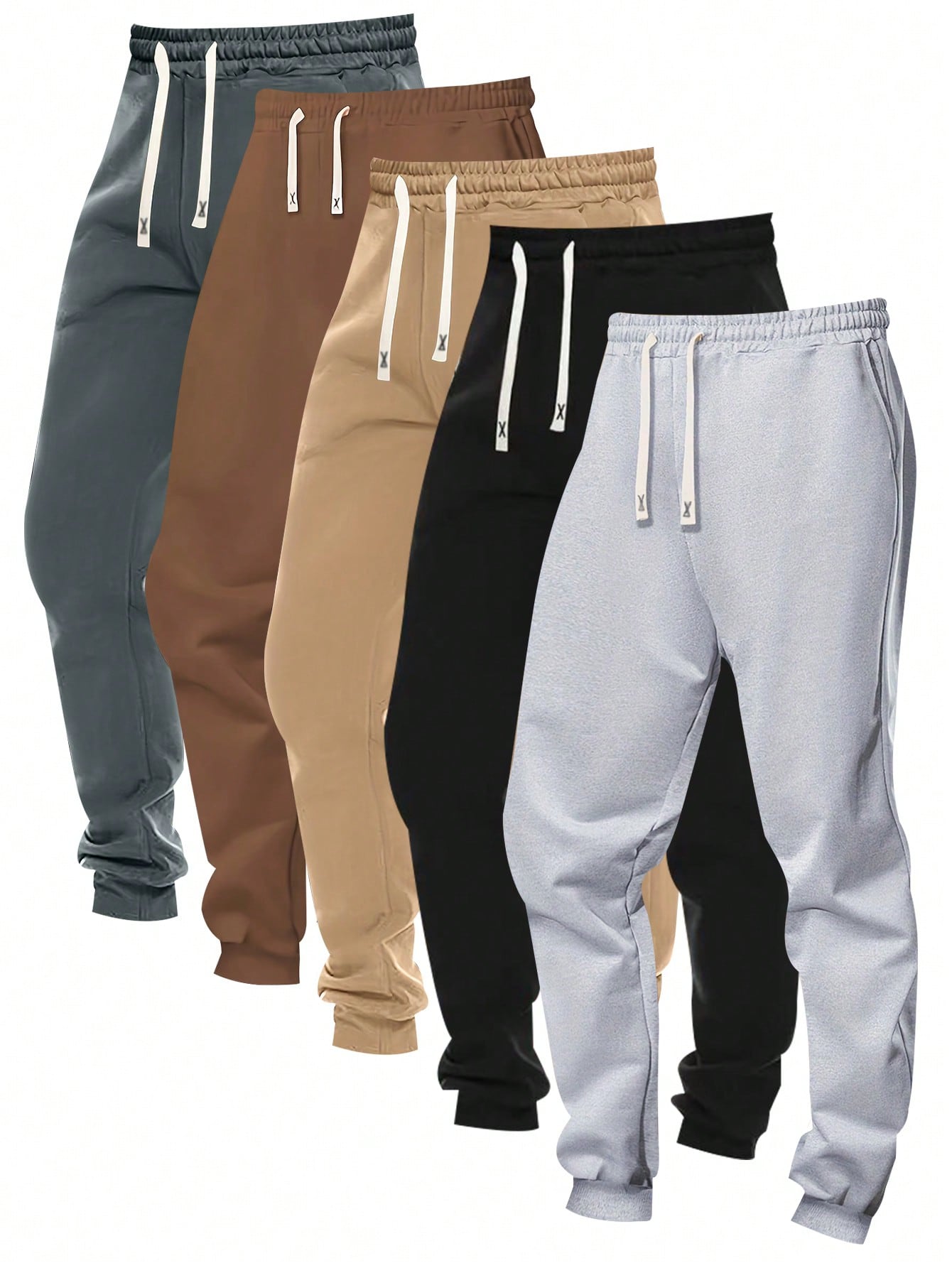 New Men's Regular Fit Drawstring Waist Pockets Slim Sports Pants, Suitable For Outdoor Activities In Spring