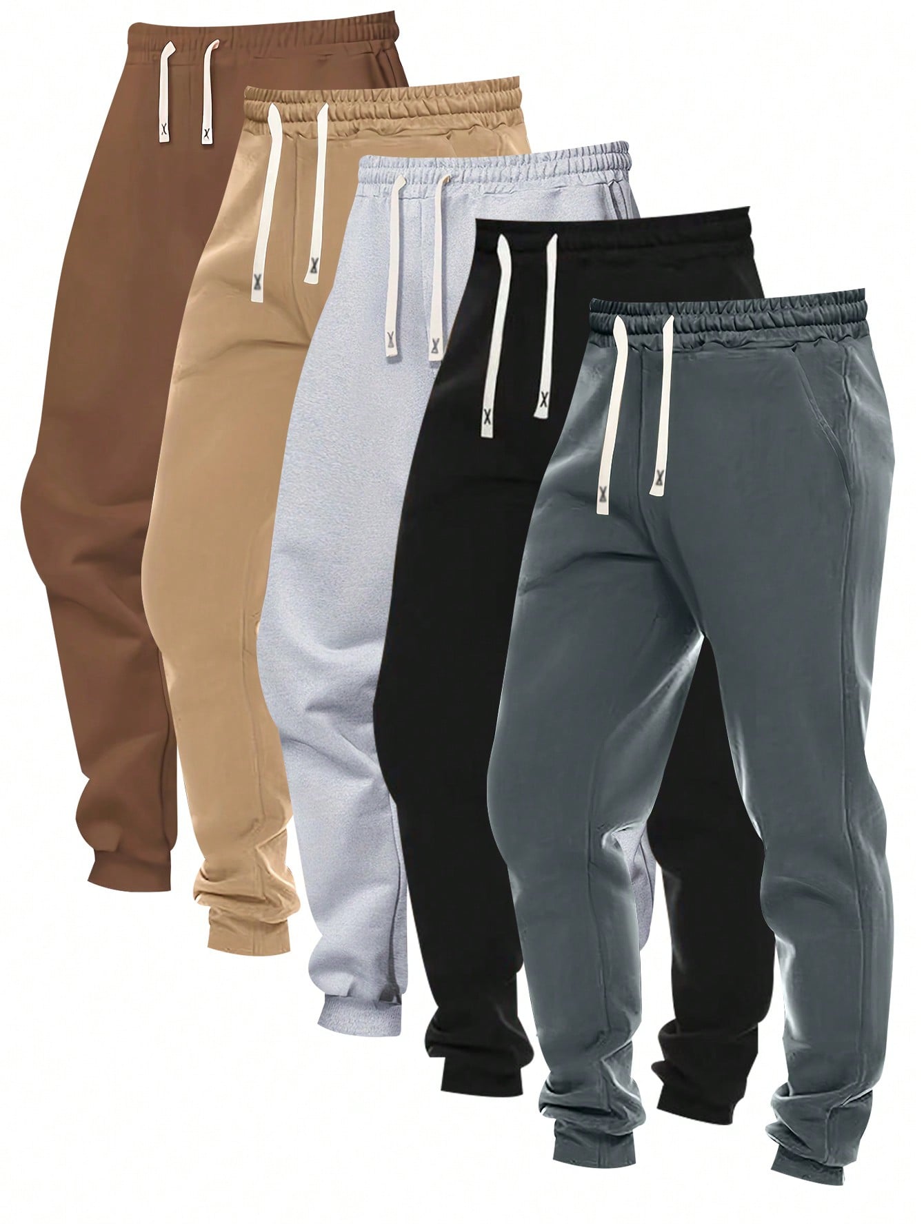 New Men's Regular Fit Drawstring Waist Pockets Slim Sports Pants, Suitable For Outdoor Activities In Spring