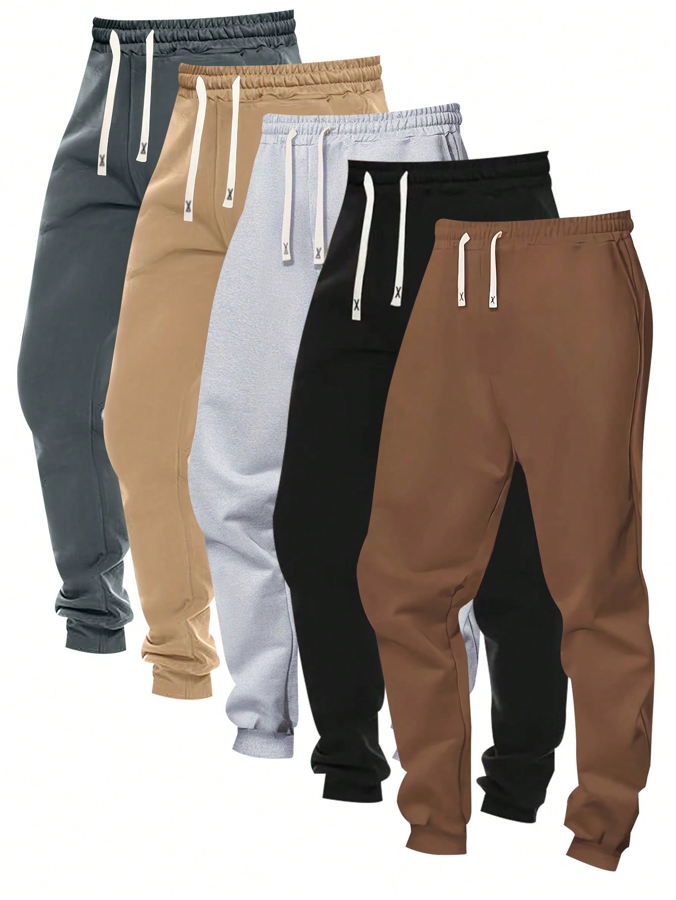 New Men's Regular Fit Drawstring Waist Pockets Slim Sports Pants, Suitable For Outdoor Activities In Spring