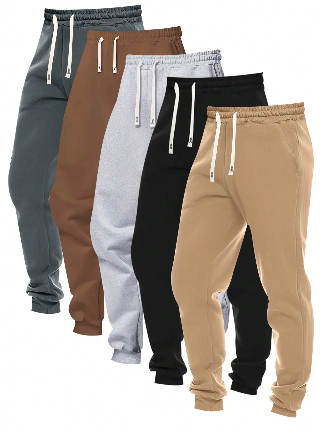 New Men's Regular Fit Drawstring Waist Pockets Slim Sports Pants, Suitable For Outdoor Activities In Spring