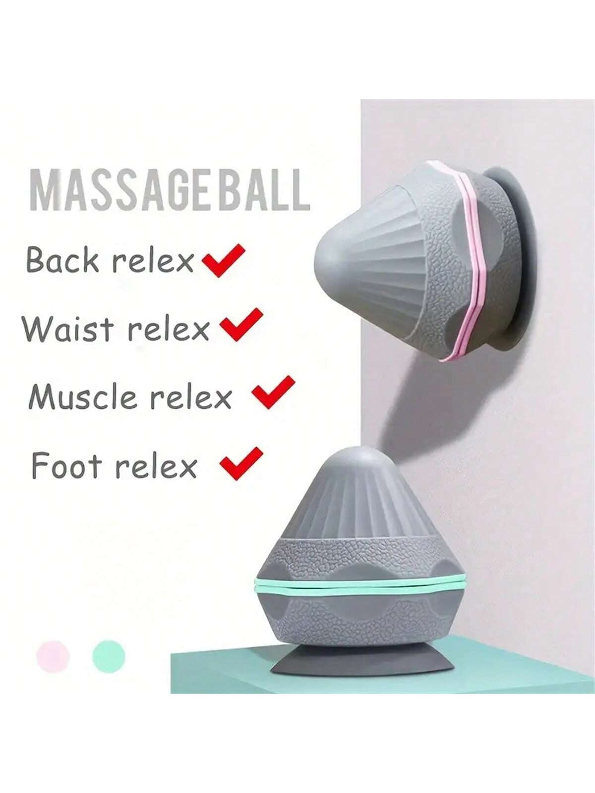 1pc Silicone Deep Tissue Massage Ball For Muscle Relaxation - Ideal For Back, Waist, Arms, And Feet, Relieves Tension And Soreness, Wall-Mountable Design For Home Use