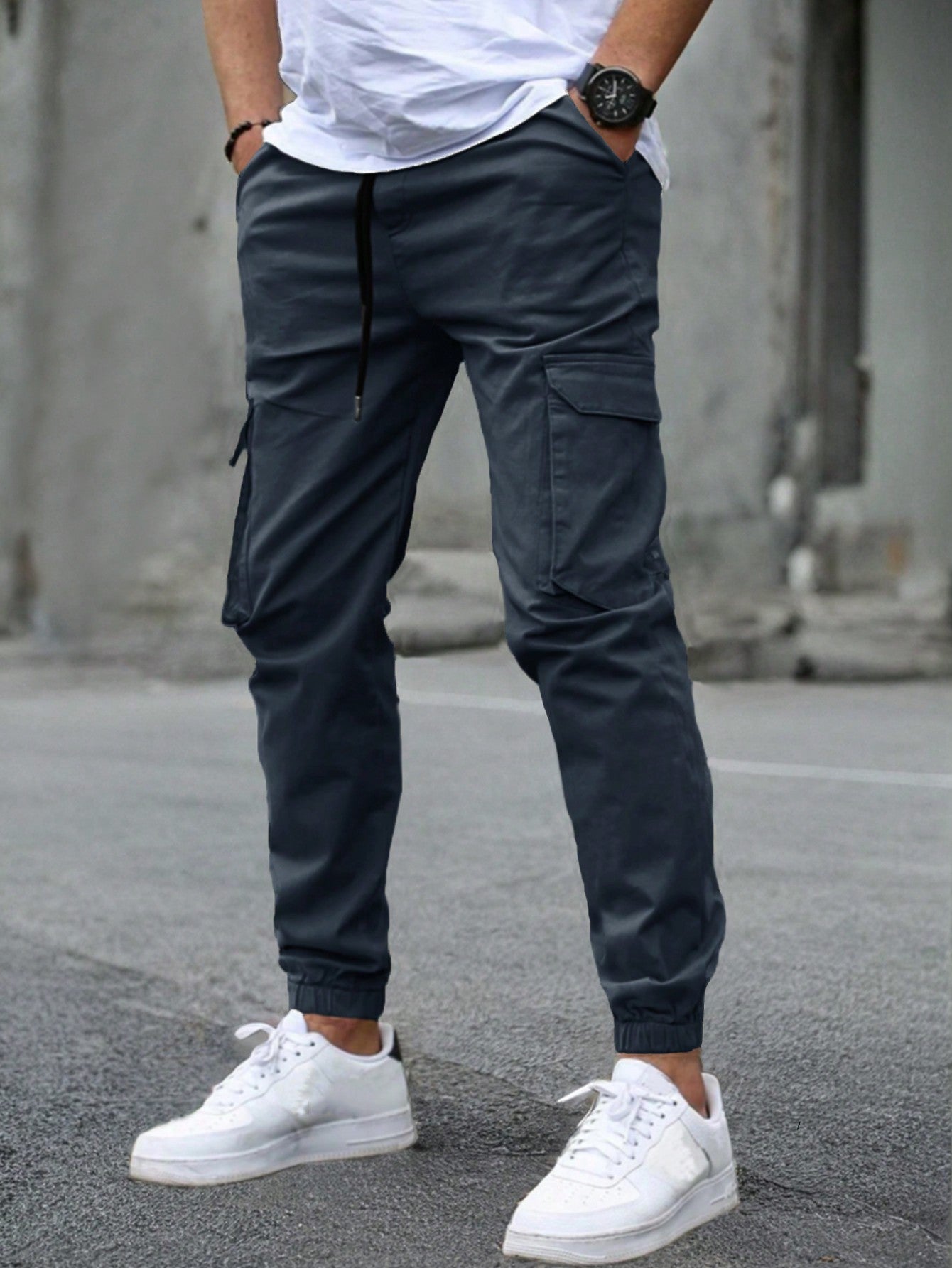 Men's New Multi-Pocket Cargo Pants, Ankle Cuff Casual Outdoor Trousers