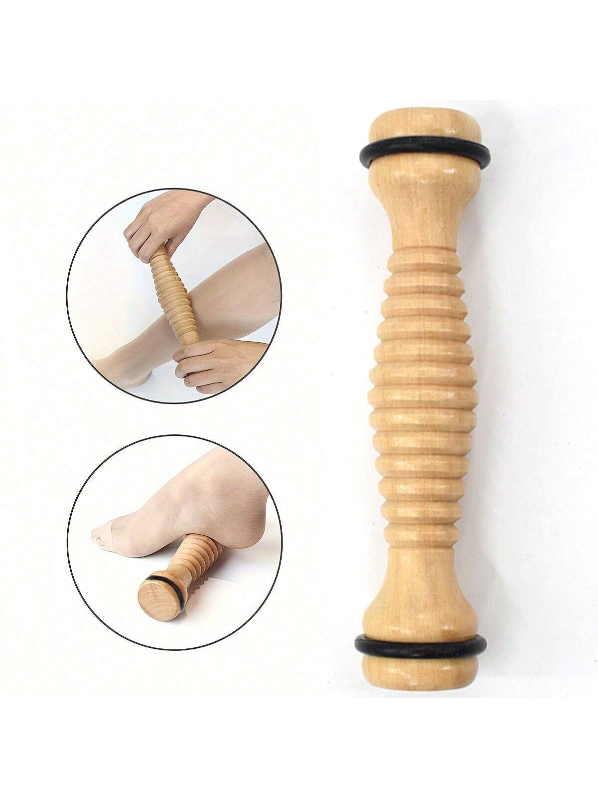 Muscle Bending Relaxation Roller Fascia Massage Stick Yoga Stick Leg Massager Roller Fitness Exercise Solid Wood