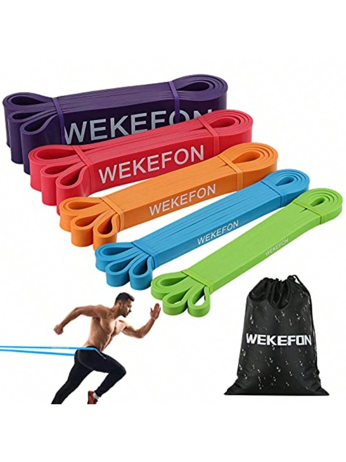 WEKEFON Pull Up Assistance Bands Thick Heavy Duty Resistance Bands Set For Men