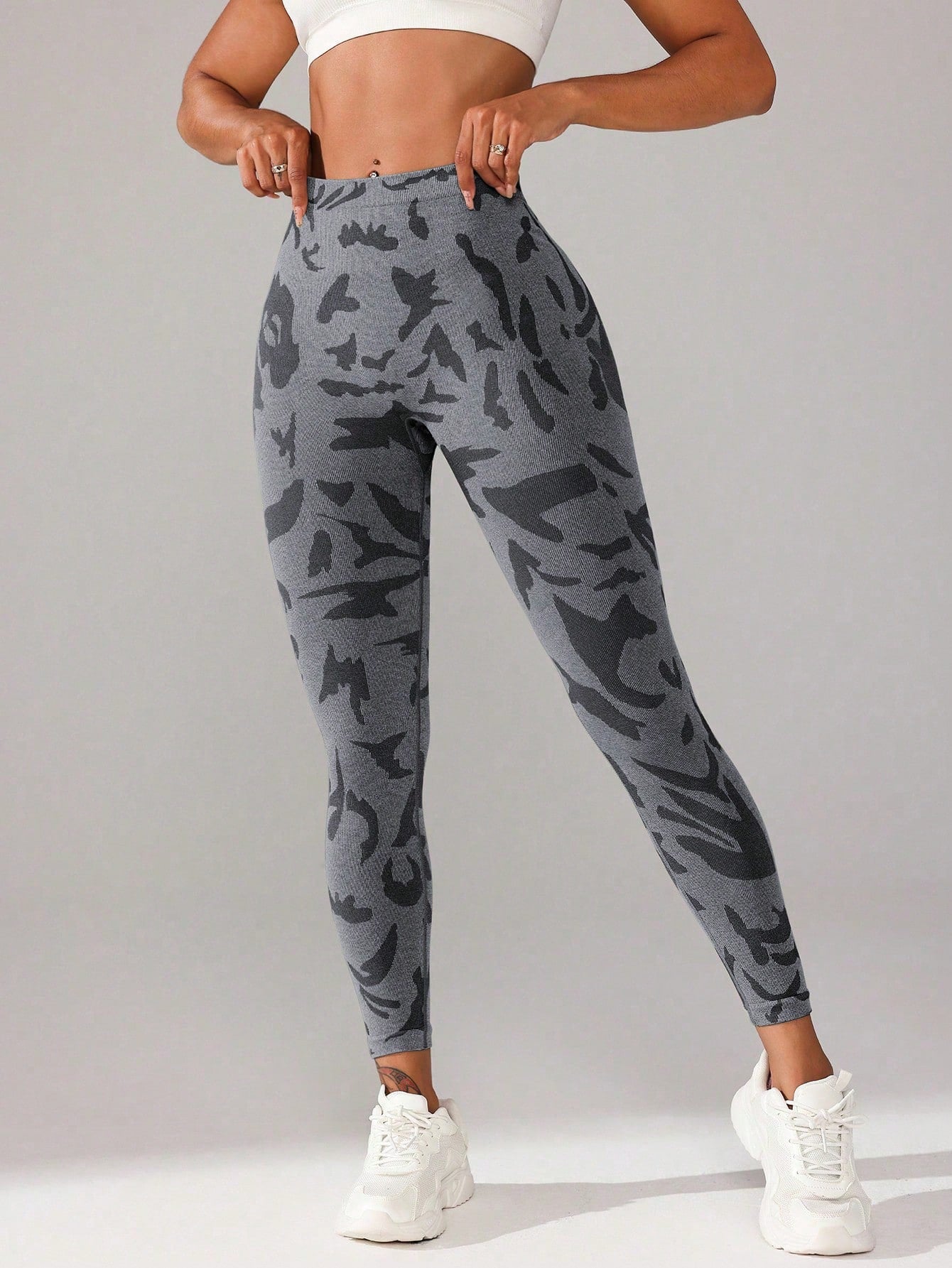 Women High Waist Simple Seamless Sports Leggings, Casual Everyday Wear