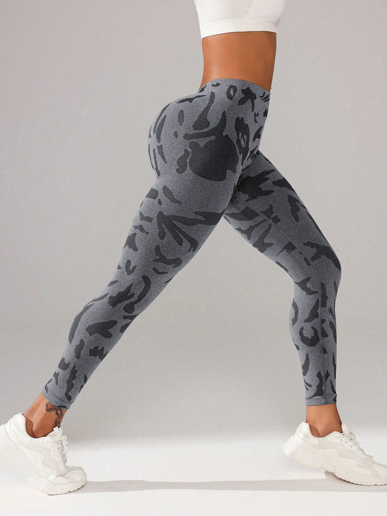 Women High Waist Simple Seamless Sports Leggings, Casual Everyday Wear