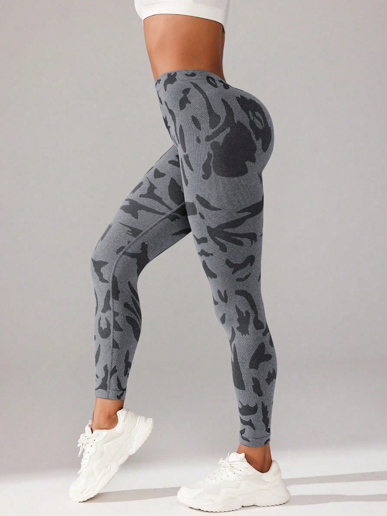 Women High Waist Simple Seamless Sports Leggings, Casual Everyday Wear