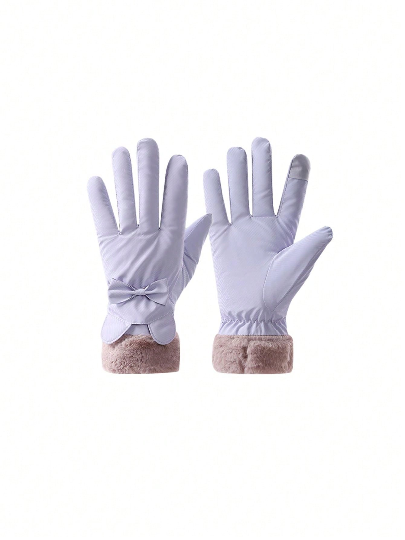 1 Pair Women Winter Warm Gloves, Waterproof