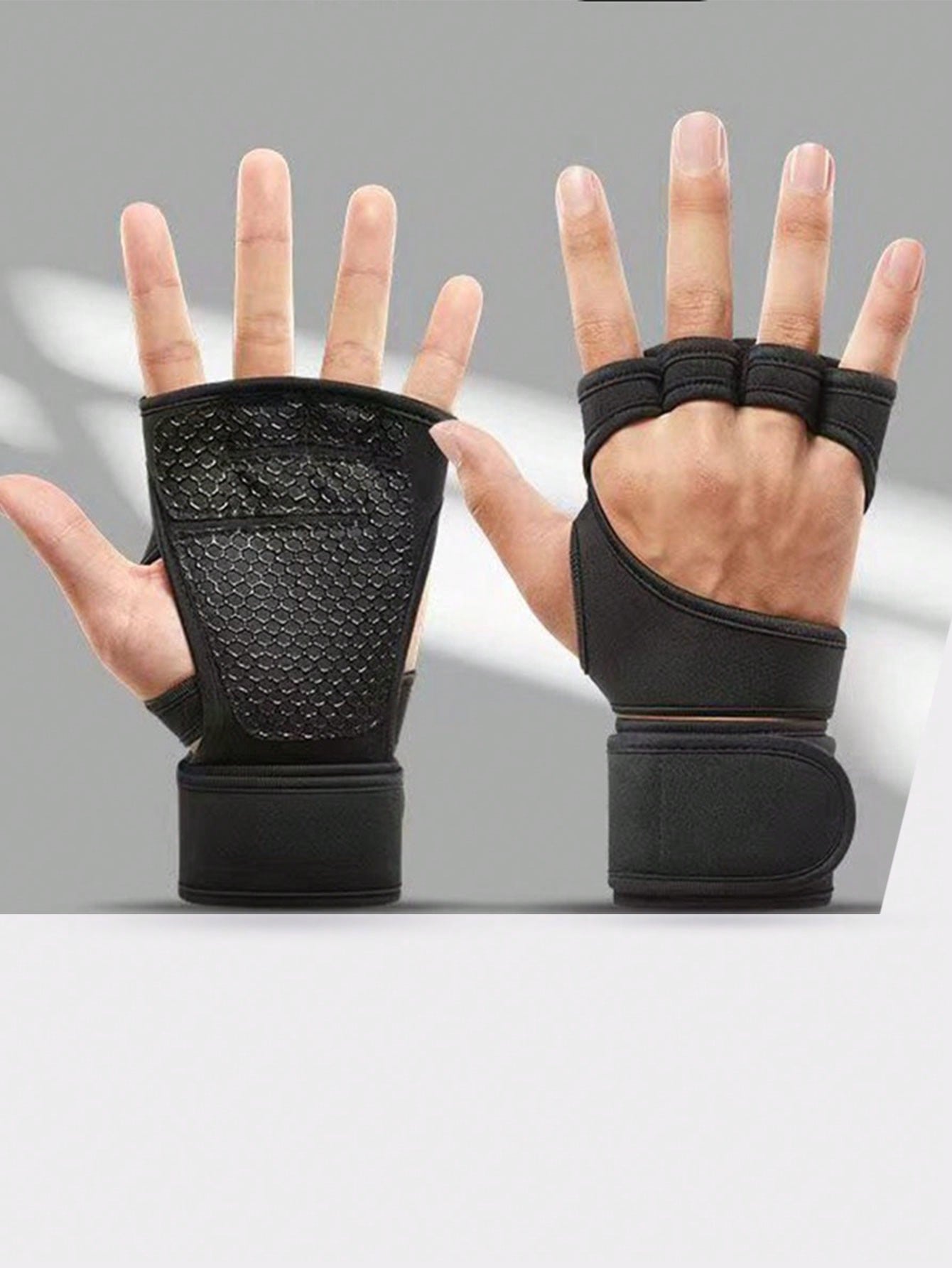 1pair Unisex Fingerless Weightlifting Gloves With Hook