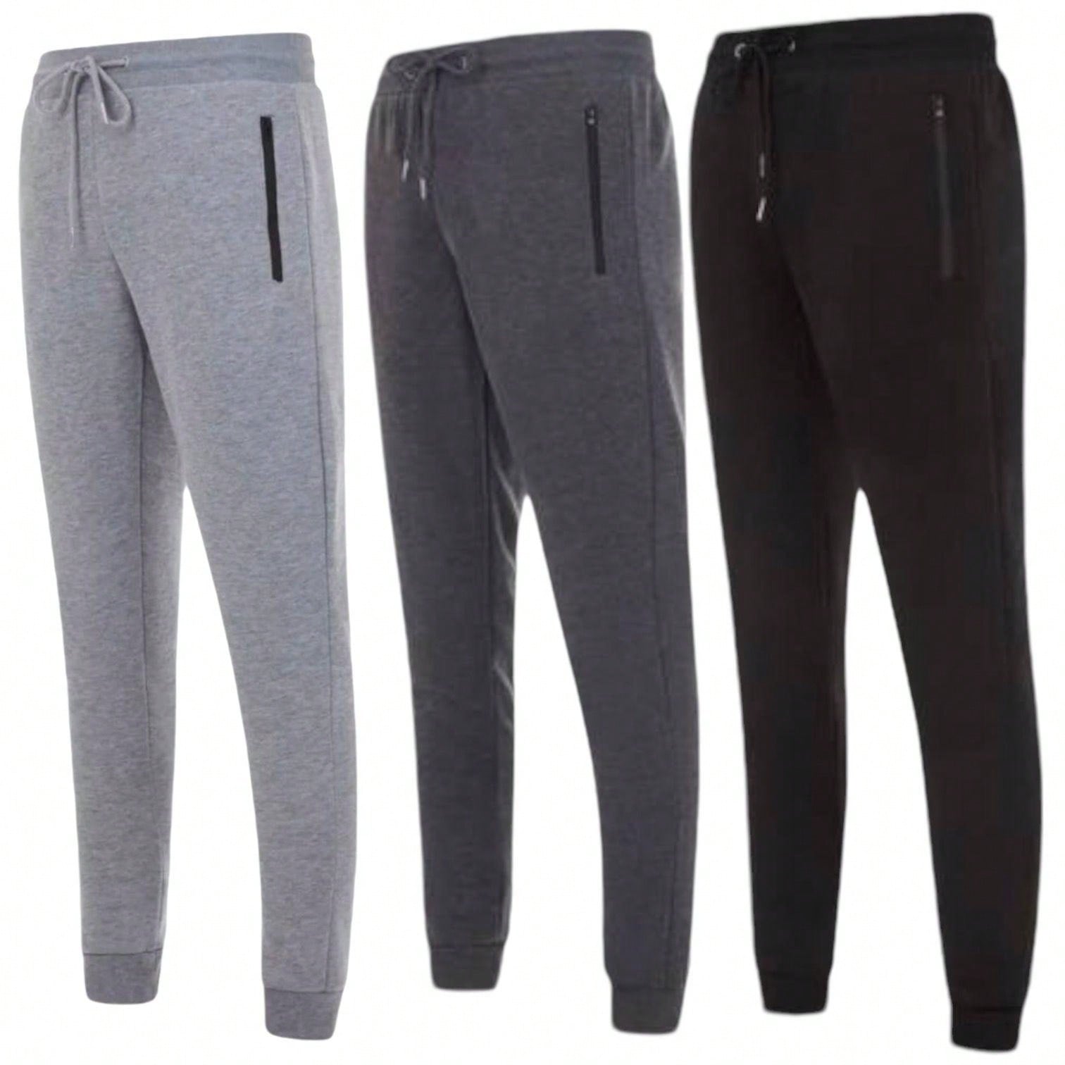 Mens 3 Pack Fleece Joggers Ultra Soft Comfort