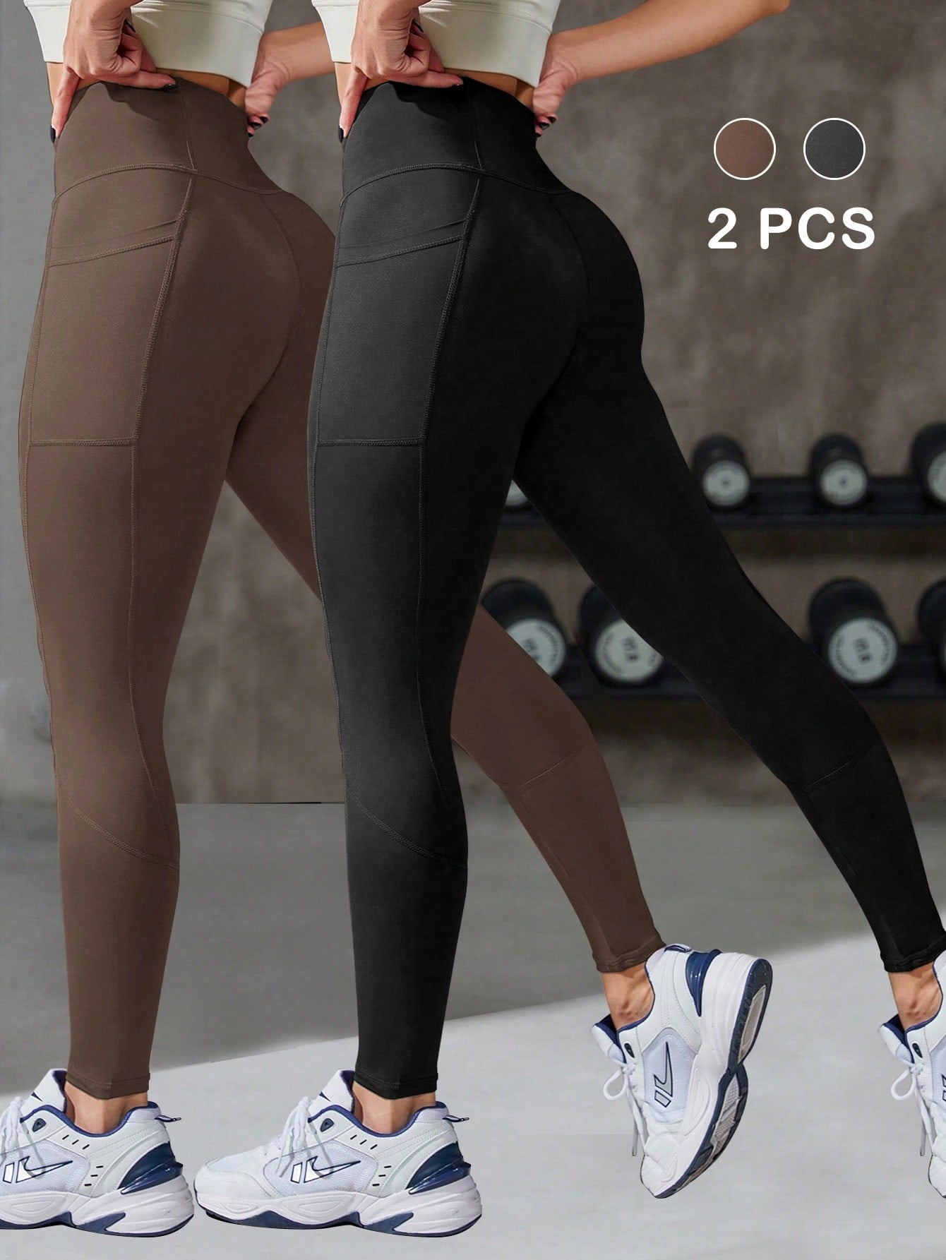 Yoga Basic Solid Color Slim-Fit Leggings, Casual Everyday Wear