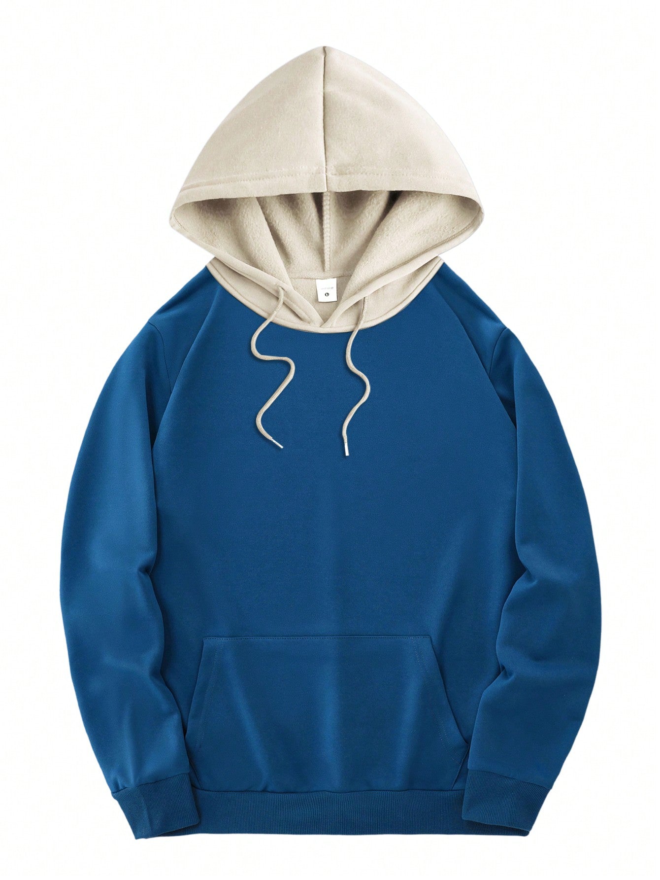 Men's New Trendy Hooded Sweatshirt, Casual Daily Drawstring Plush Solid Hoodie, Front Kangaroo Pocket, Men's Top