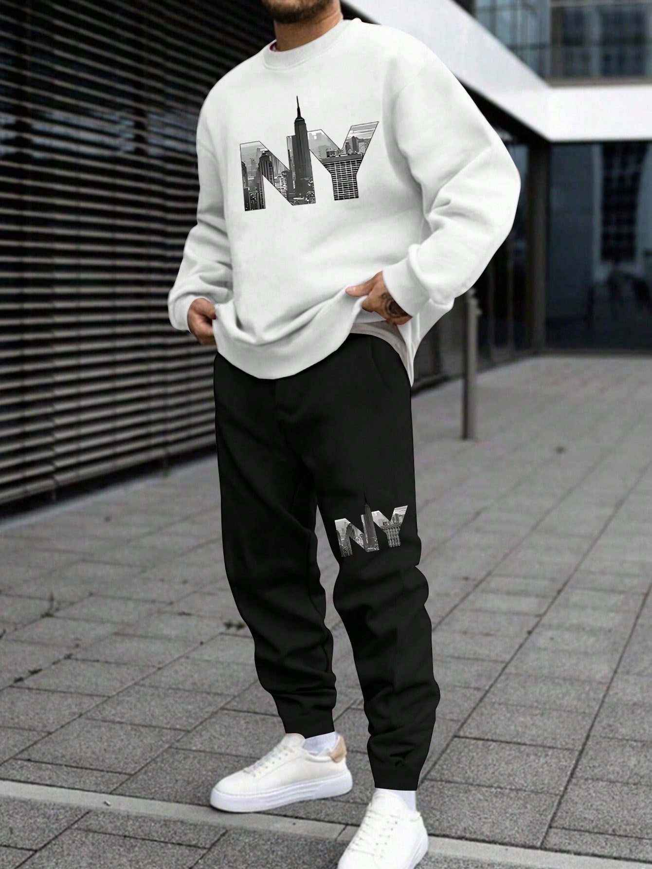 Hoodie Tracksuit For Men, Graphic Printed Regular Fit Sweatshirt