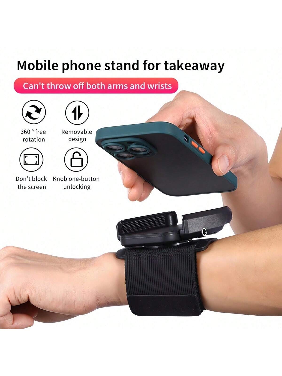 360° Rotatable Arm Wrist Phone Holder, Smart Phone Wristband Stand, Suitable For Sports, Hiking, Cycling, Walking, Running, Unisex Wrist Band