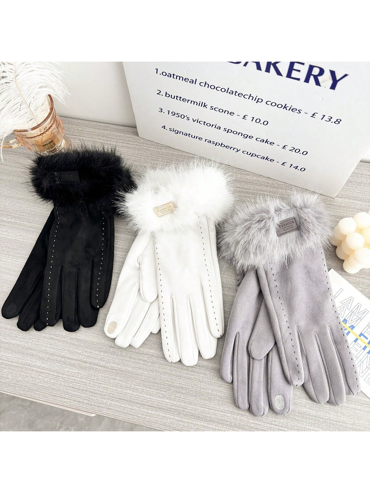 2pcs Women Wool Cuff Gloves, Thermal Lined Warm Gloves For Outdoor Sports, Cycling, Gifts For Friends