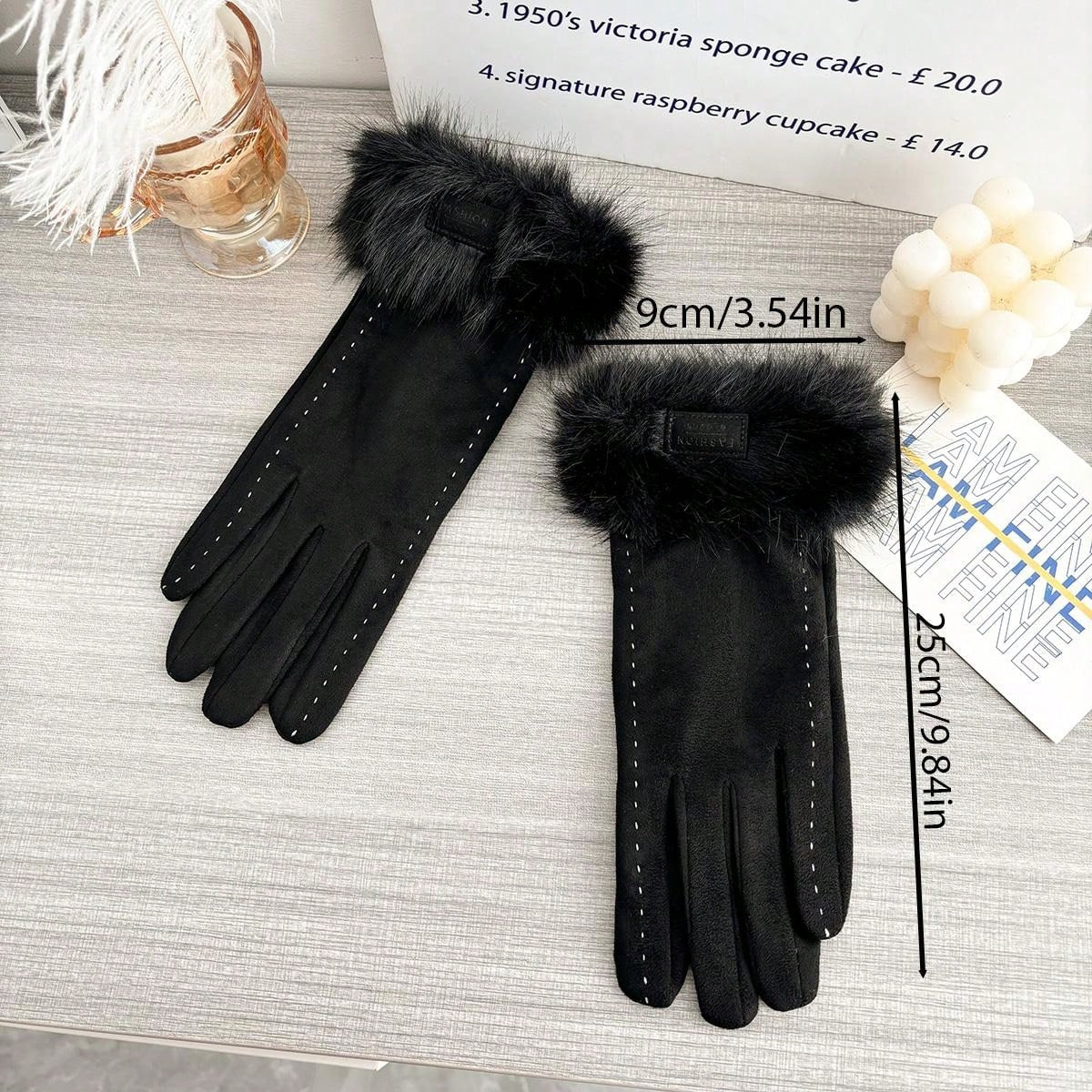 2pcs Women Wool Cuff Gloves, Thermal Lined Warm Gloves For Outdoor Sports, Cycling, Gifts For Friends