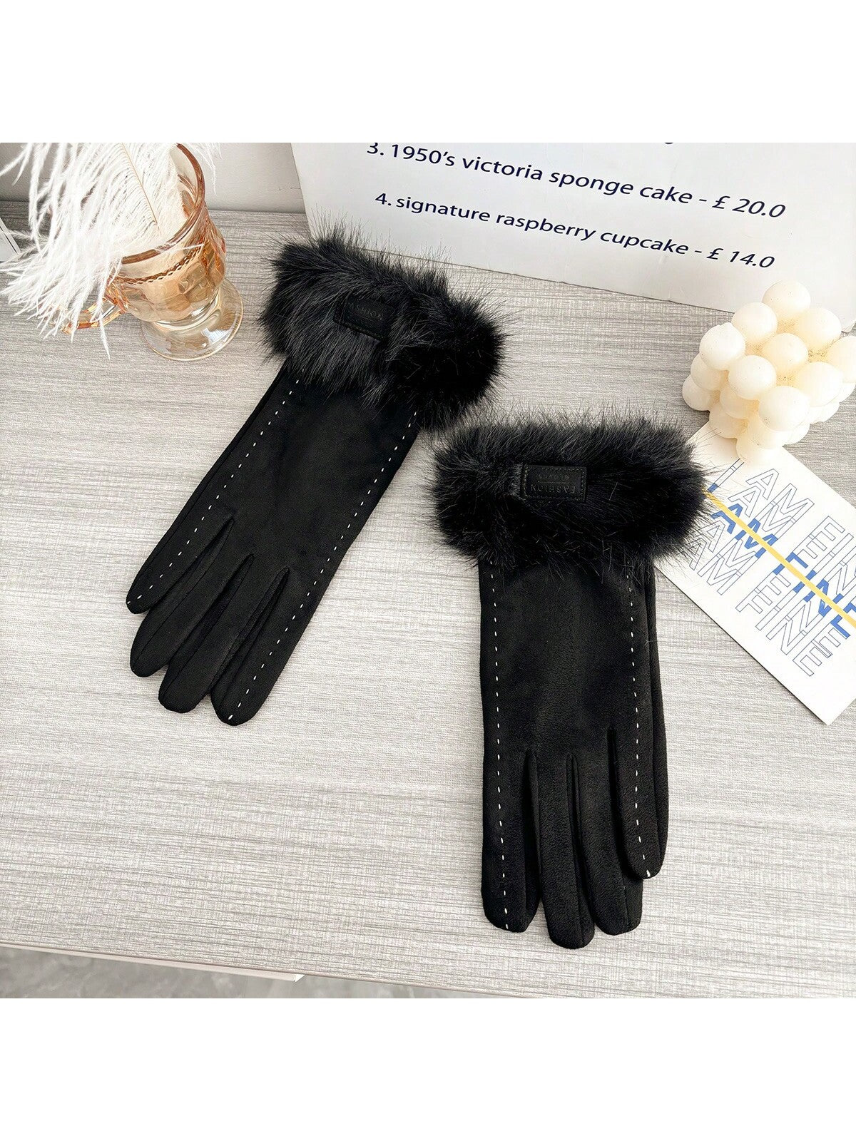 2pcs Women Wool Cuff Gloves, Thermal Lined Warm Gloves For Outdoor Sports, Cycling, Gifts For Friends