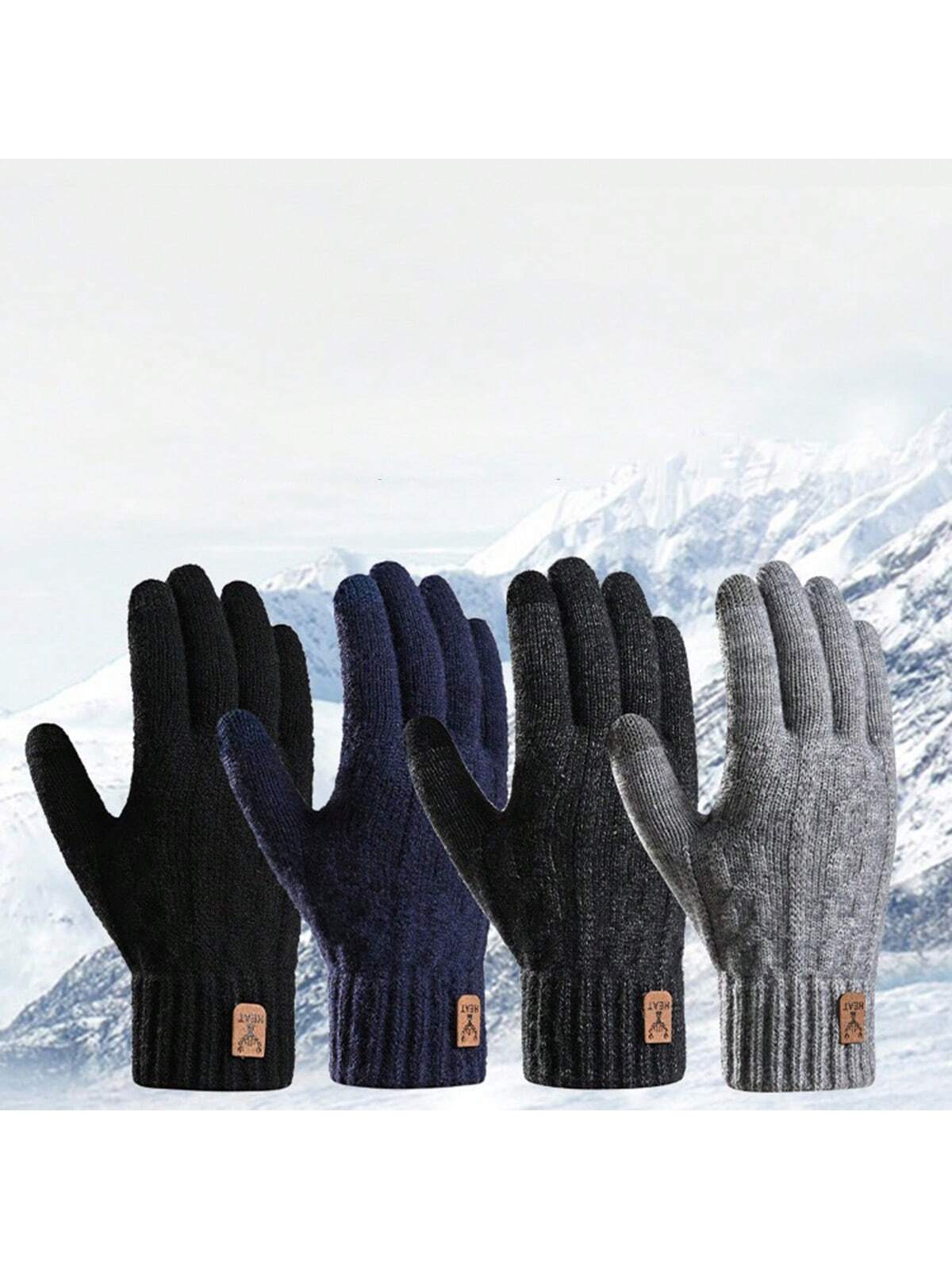 Warm Thermal Lined Knitted Gloves, Windproof, Cold-Proof, Fashion Commuter Gloves For Men, Autumn/Winter